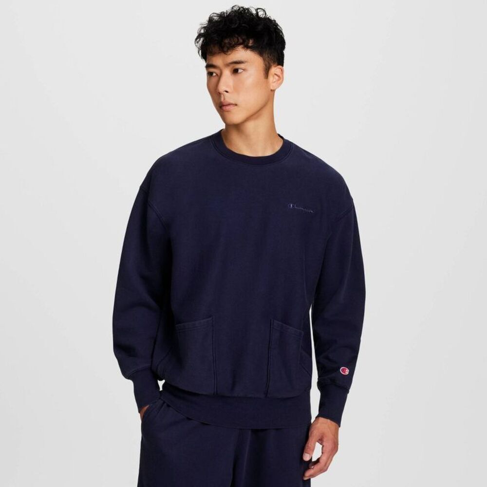 Champion Men's Washed Sweatshirt - Navy XL